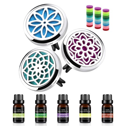 Car Diffuser Vent Clip - 30mm Aromatherapy Essential Oil, 3 Car Air Freshener...