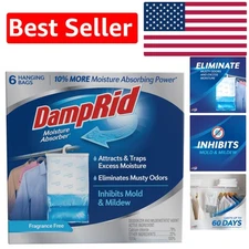 6-Pack Fragrance-Free Hanging Moisture Absorbers, 15.4 Oz - Protect Your Fabrics