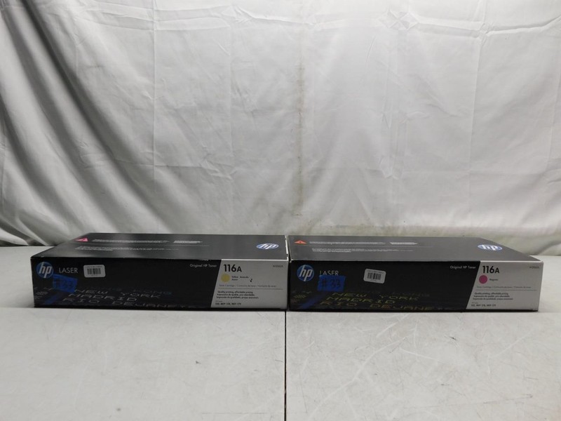 Lot of 2 New HP 116A Yellow & Magenta Toner Cartridges #33 (LVRC-47713,14)