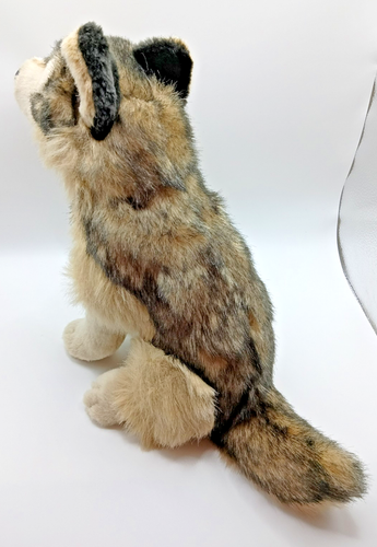 Jaag Peluche Lobo Realista Canis Lupis Relleno Sentado Ojos de Cobre 10" Alto 2011 - Imagen 3 de 8