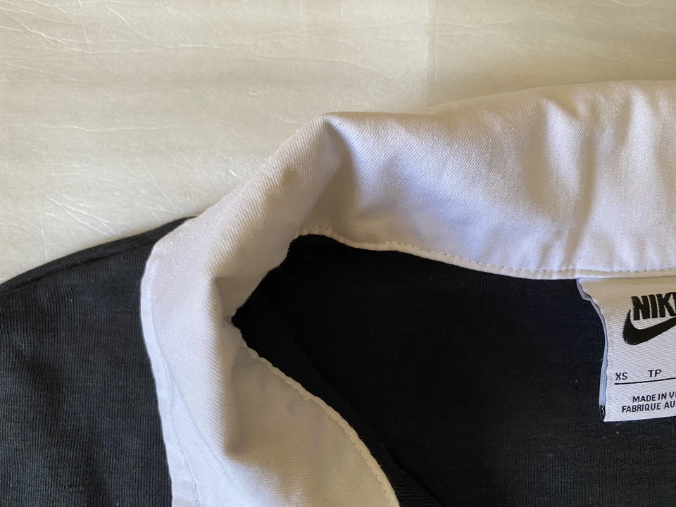 Camiseta polo Nike cuello en contraste para mujer talla XS negra manga larga informal Foto 4 de 4