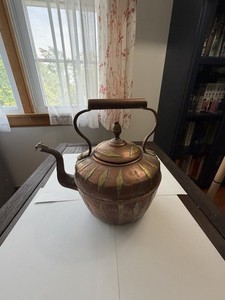 Vintage Hazaz Frerer Fez Tea Kettle/Pot Copper & Brass Late 19th Early 20th