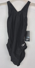 Speedo Girls Swimsuit Racing Suit Youth Black Size 12/28 Swim Team New