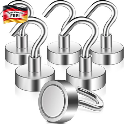 Starker Magnethaken 20mm für Küche Büro Camping - 6 Stück, rostfrei