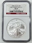 2006 $1 American Eagle NGC MS69 1 oz .999 Fine Silver Coin Box #11 First Strikes