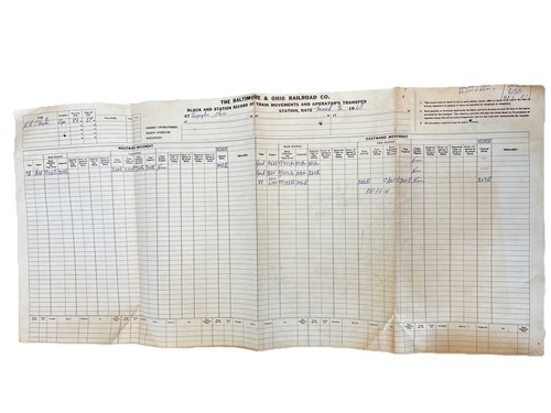 Baltimore Ohio Railroad Railway LOT Forms Train Movements 1950s Station Records - Picture 12 of 12