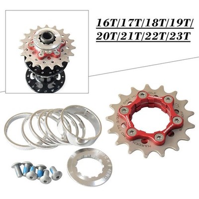 FOURIERS Gang Single Speed Zahnrad Fix auf Fahrrad Nabe Disc 16T-23T 17T+ Spacer