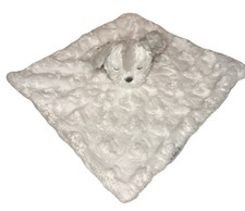 Blankets  Beyond White Puppy Lovey Security Blanket White Bow Gray Eyes Swirl