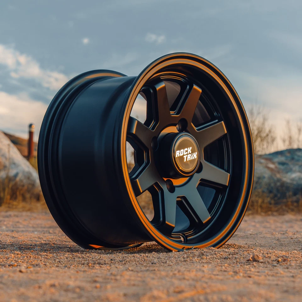 12" RockTrix RT116 Wheels ATV UTV 4x110 4/110 12x7 5+2 Offset, M10x1.25 Lug Nuts - Image 4 of 4