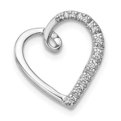14k White Gold 1/20ctw Diamond Heart Chain Slide Pendant PM4854-005-WA