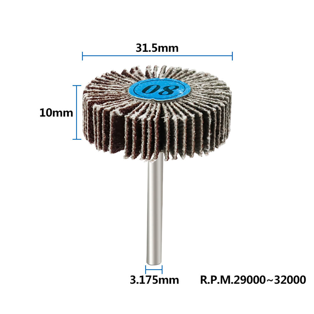Flap Wheel Sander Set 1/8 Round Shank for Dremel Drill Rotary Tools 5