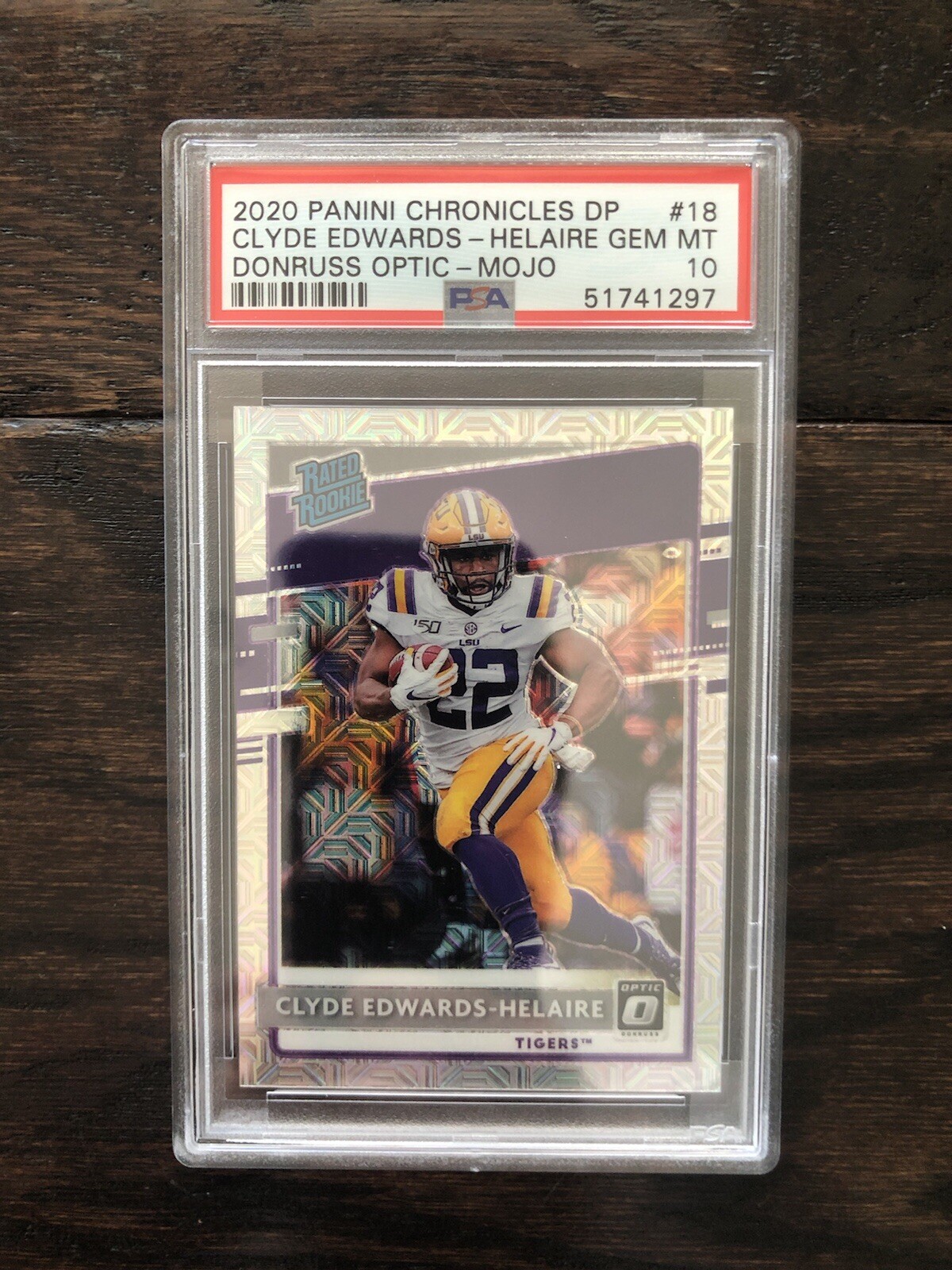 Clyde Edwards-Helaire Panini Chronicles Draft Picks Donruss Optic Rated Rookies #18 Mojo