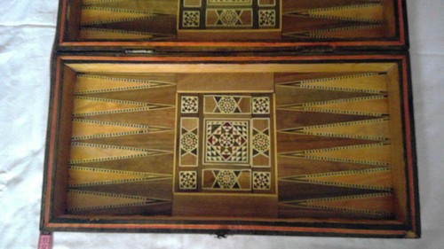 Großes Vintage Schach, Backgammon Brett Klappbox - Bild 7 von 19
