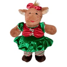 Build A Bear BAB Christmas Holly Moose Stuffed Plush Toy 16"