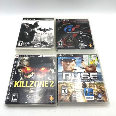 Playstation 3 Games Gran Turismo 5 KillZone 2 RUSE Batman Arkham City Lot of 4