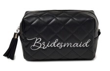 Bridesmaid Bag. Wedding Party Gift, Bridal Pouch Black   FREE SHIPPING  