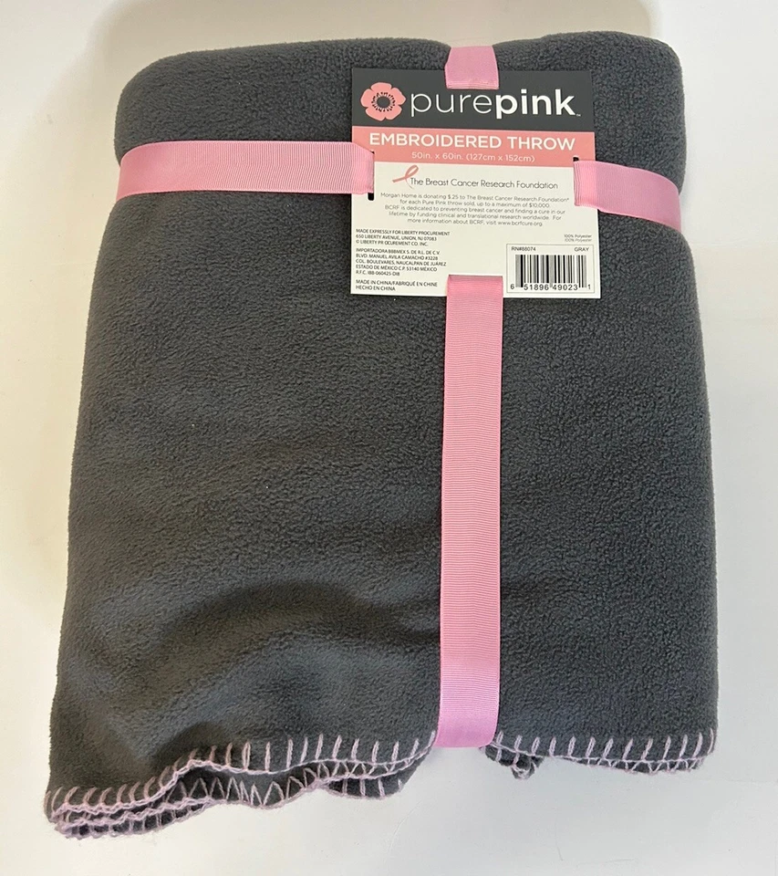 Purepink Breast Cancer Research Blanket Throw Fleece Cozy Plush 50x60 NWT - Image 3 of 4