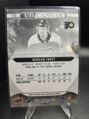 2024-25 UD Extended Hockey Morgan Frost Canvas Black 1:60 SP #C330 - Picture 2 of 2