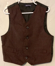 Boys 4T Red Checked Sleveless Vest Formal