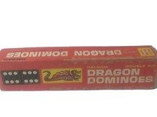 Vintage Halsam Dragon Dominoes Double Six No. 622 - 28 Pieces