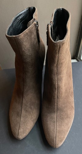 PRADA Chocolate Brown Suede High Heel Ankle Boots 39 - Picture 7 of 13