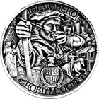 1 TROY OZ .999 SILVER ROBIN HOOD NIUE $2 QUEEN ELIZABETH ANTIQUE FINISH ROUND BU