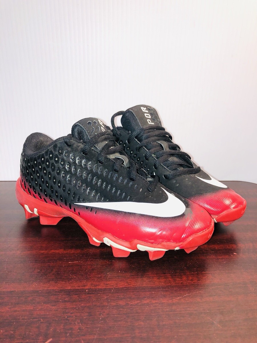 NIKE Vapor Youth Baseball Soccer Cleats Black Red Fast-flex AQ8151-006
