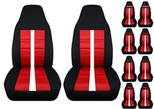 Fits Chevy s10 bucket front car seat covers black-red w/xtreme/ZR2/SS/BLAZER...