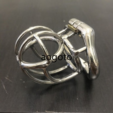 Stainless Steel Male Chastity Device Upturned Cage Men Metal Locking Belt