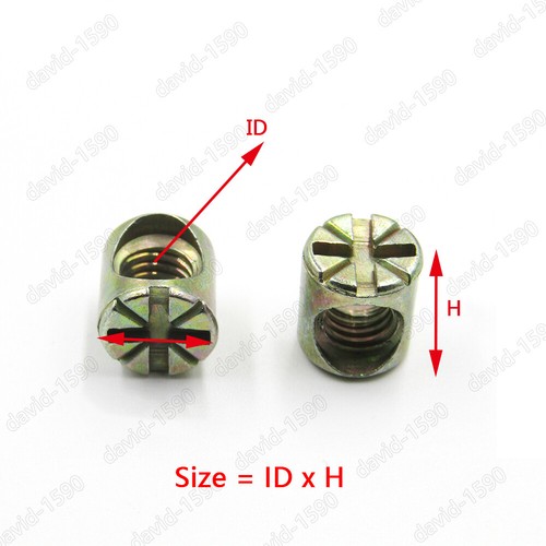 1/4 M4 M5 M6 M8 M10 Furniture Barrel Nut Dowel Furniture Cot Embedded Nut - Picture 3 of 44