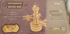 ROKR 3D Wooden Puzzle Airplane Control Tower Model Kit New Mechanical Music Box