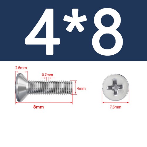 M3 M4 M5 A2 Stainless Steel Phillips Countersunk Flat Head Screw Long 4mm-100mm - Picture 40 of 84