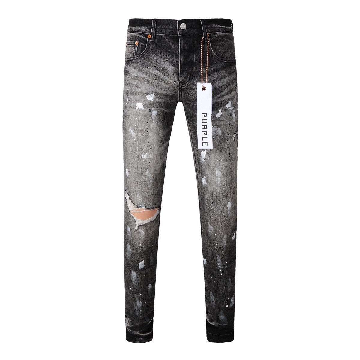 PERSTEPのAge 5PK Denim Pants New 2025 purple Brand Men's Spash-INK Personality Fashion
