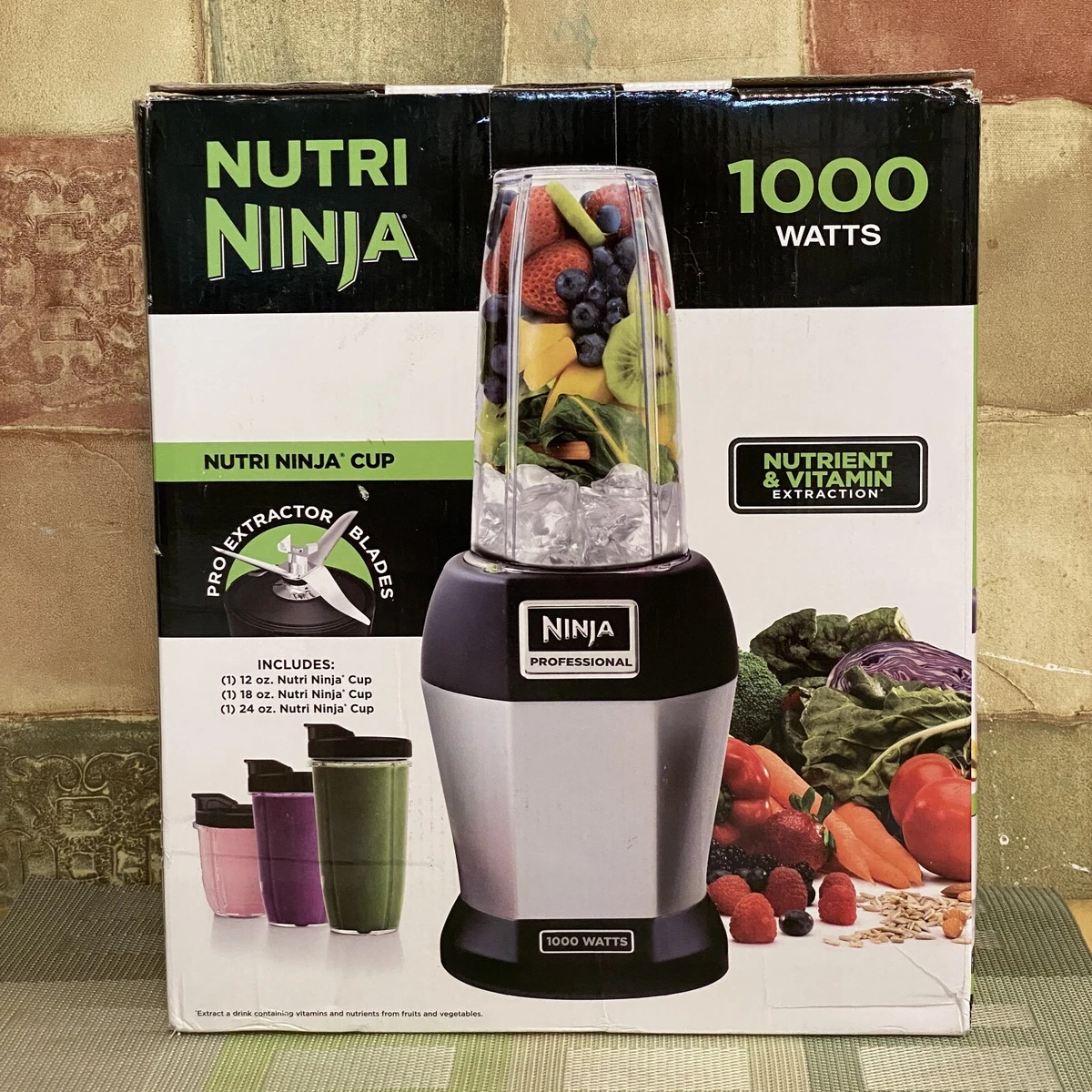 Ninja BL455_30 1000 Watt Nutri Professional Bullet Blender - Inox/Black  1000W