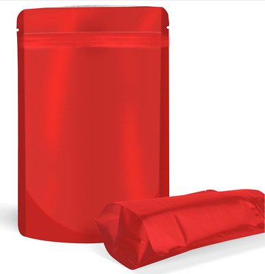 4x6in Red Foil Mylar Pouch Resealable Standing Storage Sealing Zip Lock Bag
