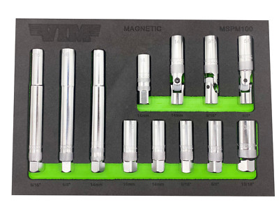 VIM Tools MSPM100 - 12 Piece 3/8'' Dr. Magnetic Spark Plug Socket Master Set