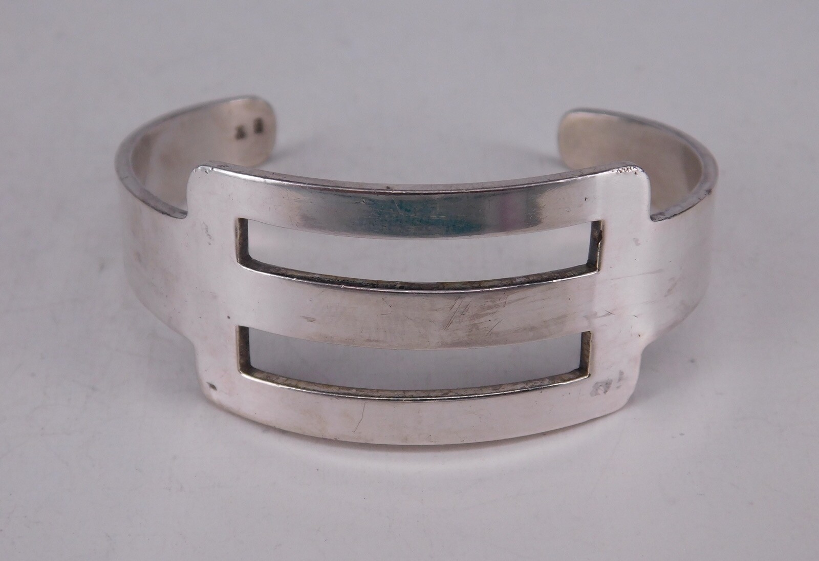 Details zu Vintage 925 Modernist Silberarmreif aus den 70er Jahren (S 4639) Inländische neueste Arbeit