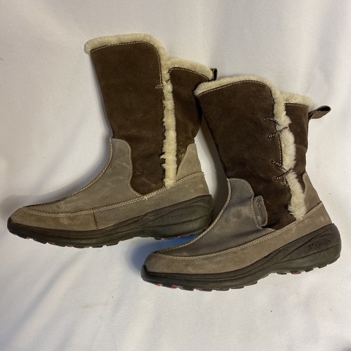 Columbia Womens 9 Boots Delancey Techlite Brown Suede Leather Winter Faux Fur - Picture 3 of 5