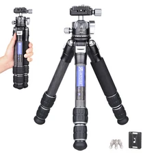 Carbon Fiber Tripod Compact Travel Tripod Desktop Tripod with Ball Head 22lb