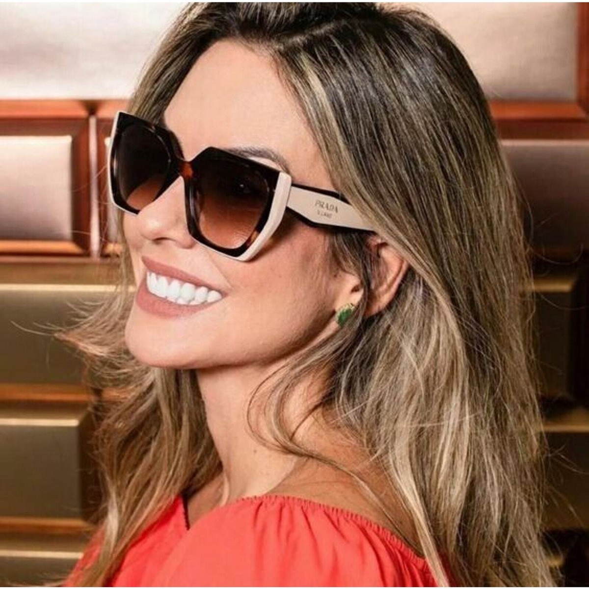 Prada Brown Tortoiseshell Cat-Eye Sunglasses Prada® - PR D02SF | Cat-Eye Acetate Low Bridge Fit Sunglasses main image 2