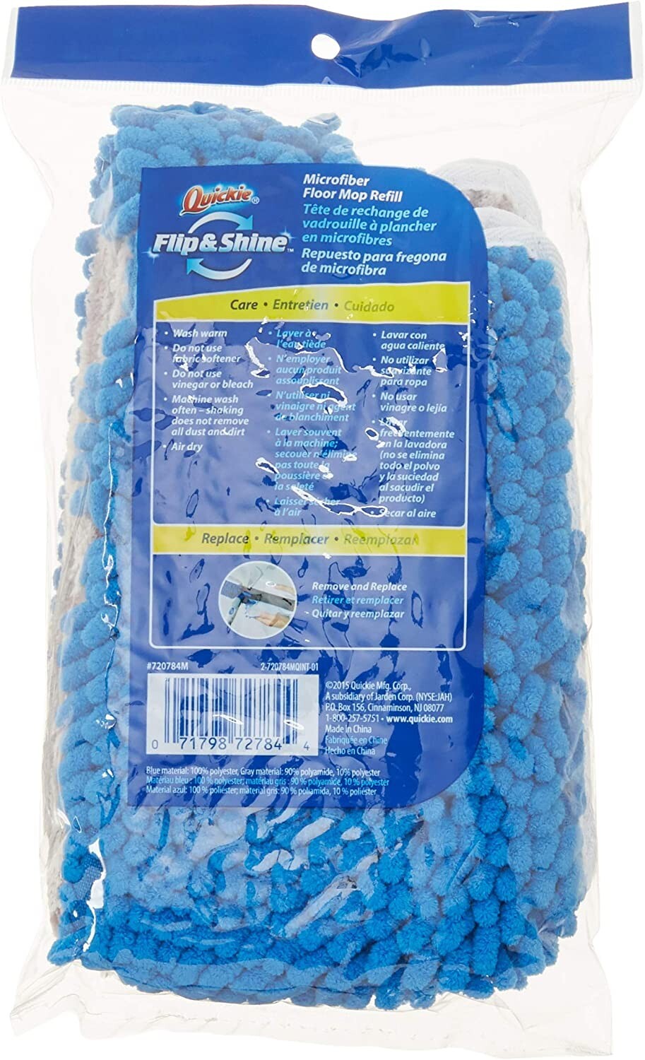 Quickie Flip & Shine Microfiber Floor Mop Refill Type K (fits Quickie #72078M)