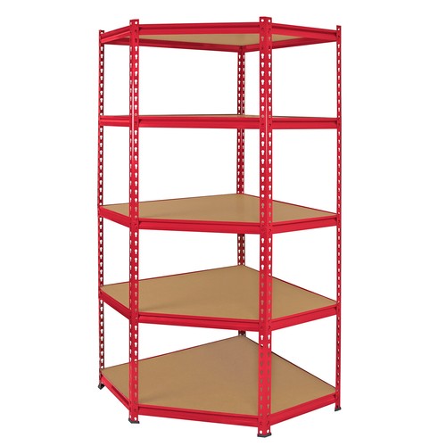 1 x Corner Racking Garage Shelving 2 x 90cm Bays Metal Heavy Duty MDF
