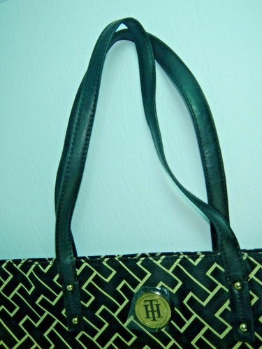 Tommy Hilfiger Women's Large Chocolate Brown Canvas Tote Handbag Purse Accessory - Picture 12 of 12
