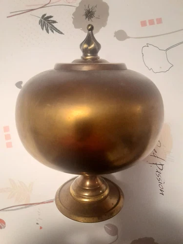 RARE ancienne grosse boule d'escalier rampe ou autre laiton