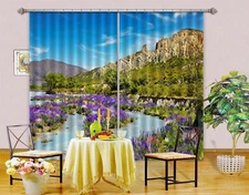 3D Mountain Landscape ZHUA1962 Photo Curtain Window Blockout Fabric Amy 2023