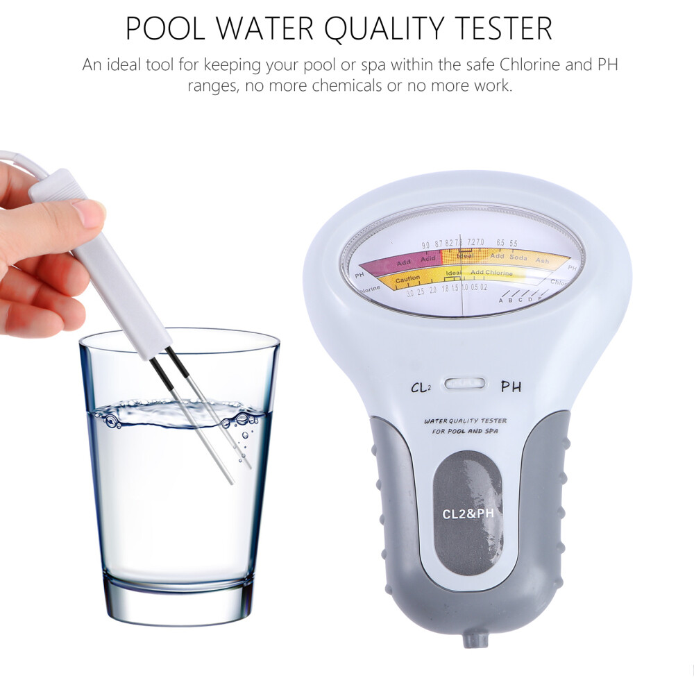 Water Quality Tester Hot Spring Pool Spa PH Meter Residual Chlorine Detector