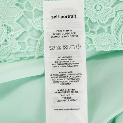 self portrait green cord lace midi dress Green Fine Lace Midi Dress – self-portrait-US main image 0