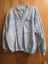 Vintage 80s Artisans Sunschein Designs Snow Cabin Textured Women's Cardigan S/M