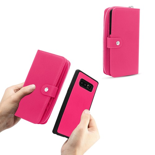 Für Samsung Galaxy Note 8 S9 Plus PU Leder Geldbörse Reißverschluss Ständer Flip Cover Etui - Bild 59 von 60
