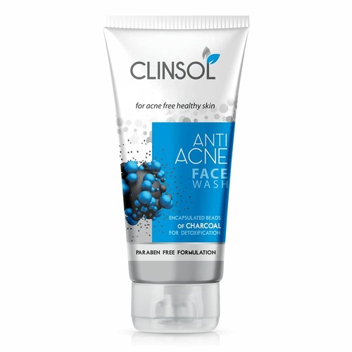 Leeford Clinsol Anti Acne Charcoal Facewash for acne Pack Of 3 (70 Gm Each)